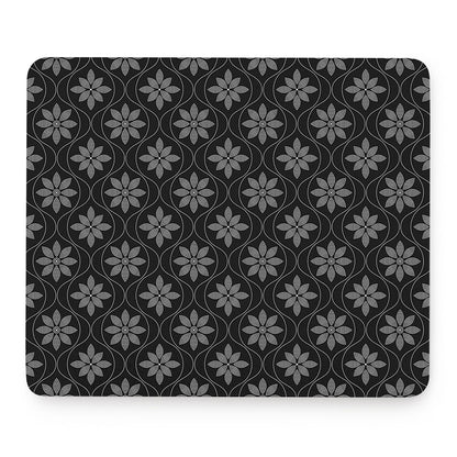 Geometric Dot Flower Pattern Print Mouse Pad