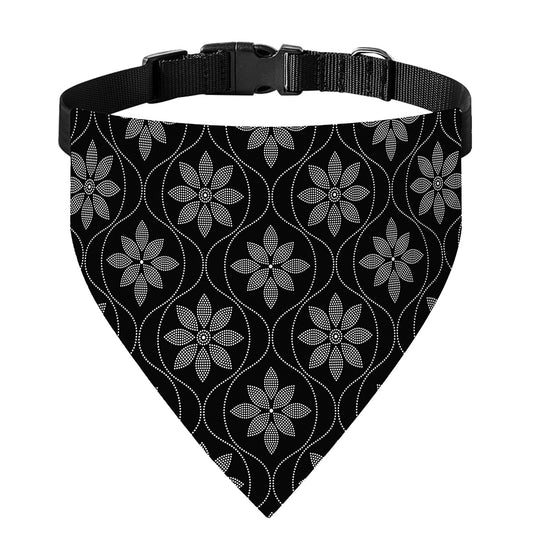 Geometric Dot Flower Pattern Print Over The Collar Dog Bandana