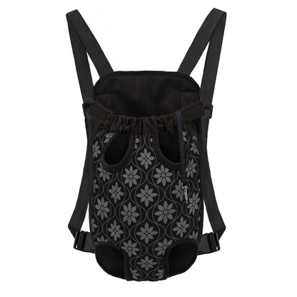 Geometric Dot Flower Pattern Print Pet Carrier Backpack