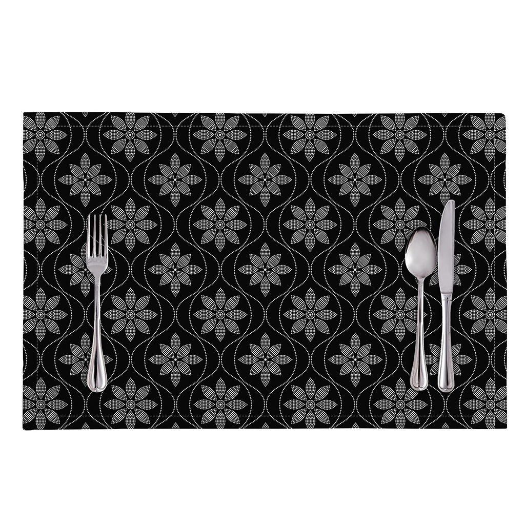 Geometric Dot Flower Pattern Print Placemat