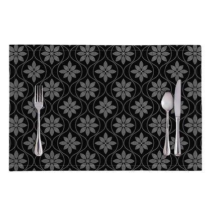 Geometric Dot Flower Pattern Print Placemat