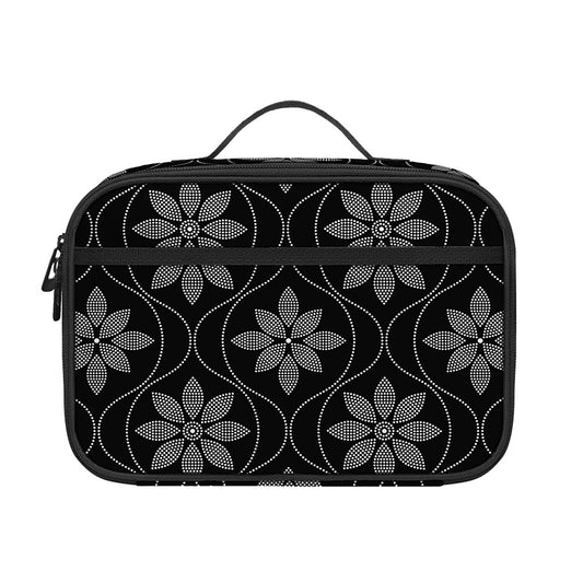 Geometric Dot Flower Pattern Print Portable Lunch Bag