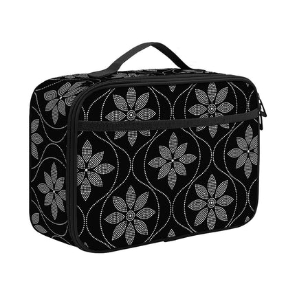 Geometric Dot Flower Pattern Print Portable Lunch Bag