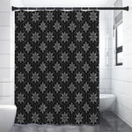 Geometric Dot Flower Pattern Print Premium Shower Curtain