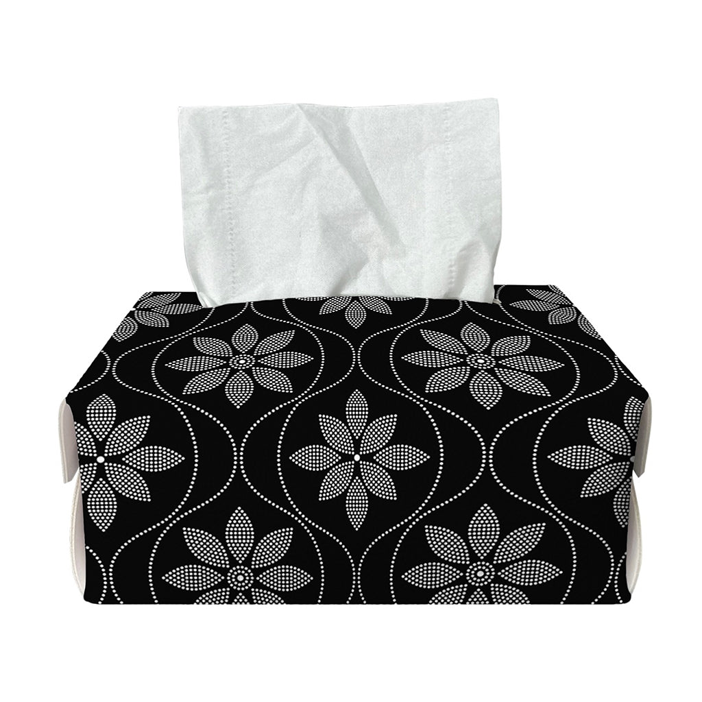 Geometric Dot Flower Pattern Print Rectangle Tissue Box Cover