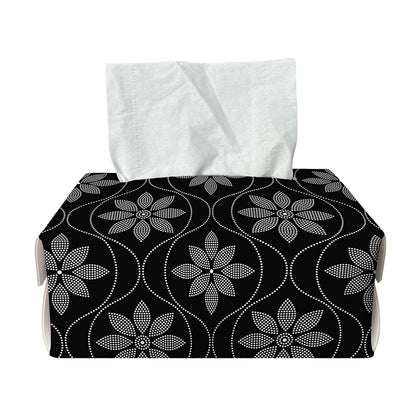 Geometric Dot Flower Pattern Print Rectangle Tissue Box Cover