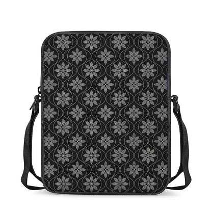 Geometric Dot Flower Pattern Print Rectangular Crossbody Bag