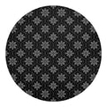 Geometric Dot Flower Pattern Print Round Blanket