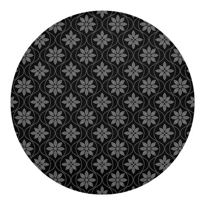 Geometric Dot Flower Pattern Print Round Blanket