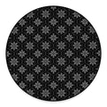 Geometric Dot Flower Pattern Print Round Floor Mat