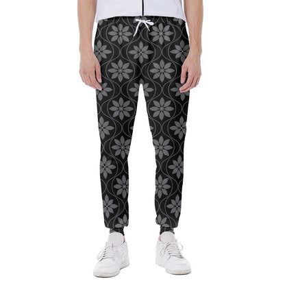 Geometric Dot Flower Pattern Print Scuba Joggers