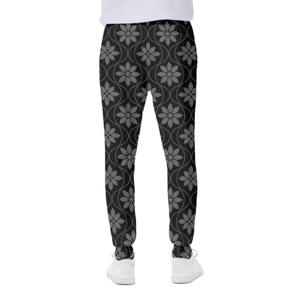 Geometric Dot Flower Pattern Print Scuba Joggers
