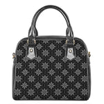 Geometric Dot Flower Pattern Print Shoulder Handbag