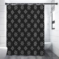 Geometric Dot Flower Pattern Print Shower Curtain