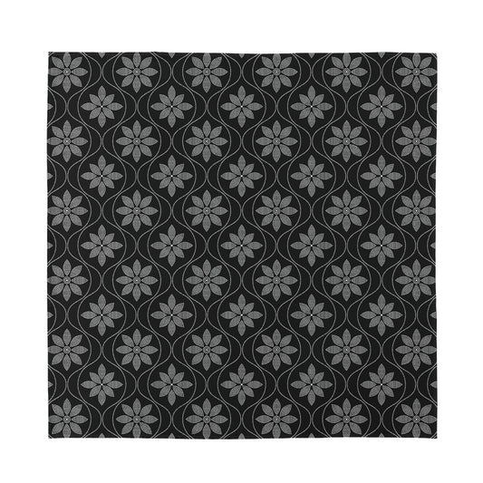 Geometric Dot Flower Pattern Print Silk Bandana