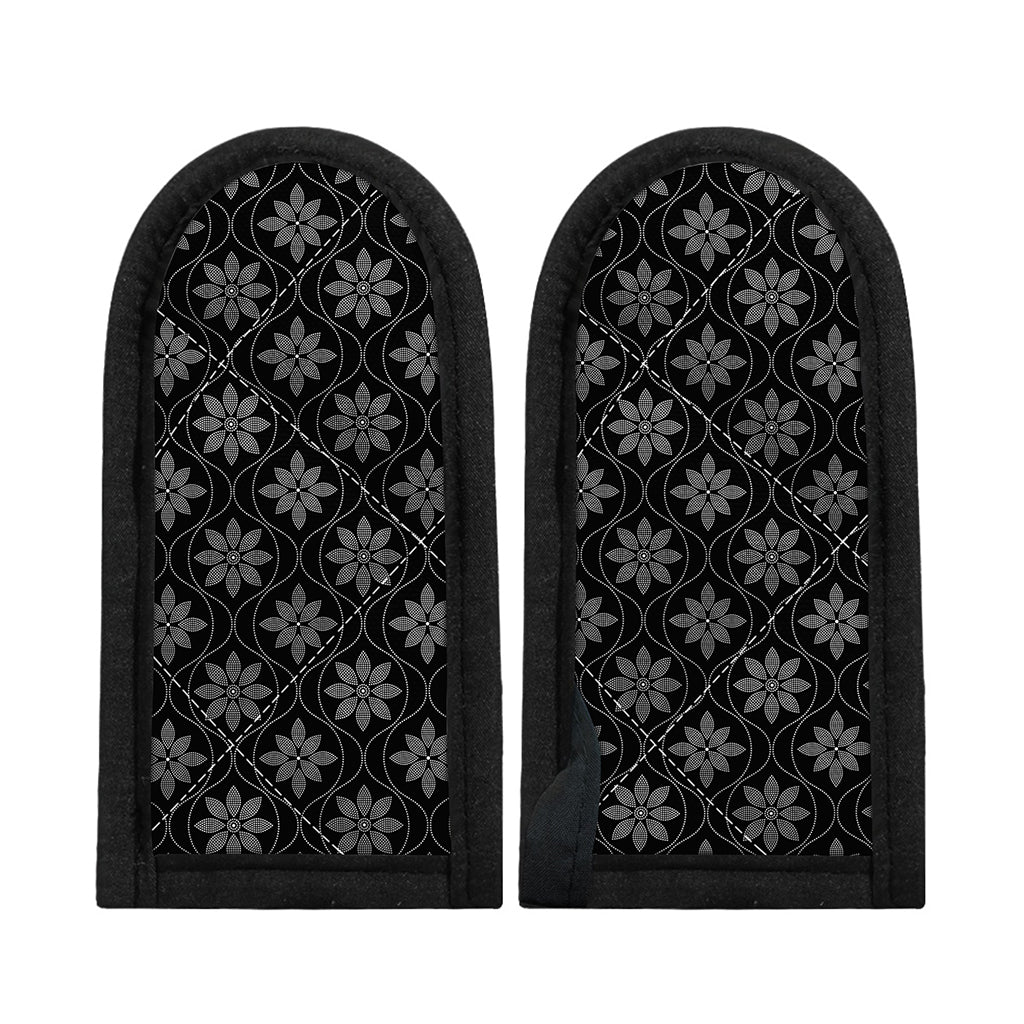 Geometric Dot Flower Pattern Print Skillet Handle Cover