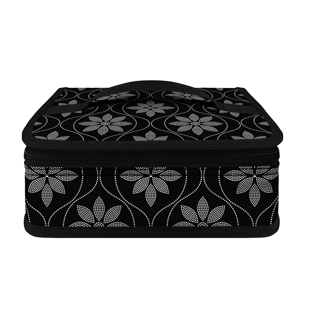Geometric Dot Flower Pattern Print Small Lunch Bag
