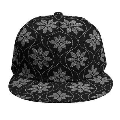 Geometric Dot Flower Pattern Print Snapback Cap