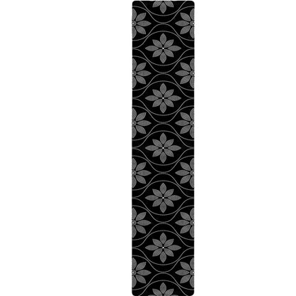 Geometric Dot Flower Pattern Print Table Runner