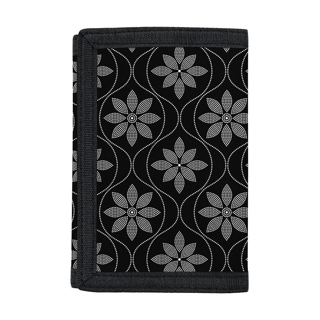 Geometric Dot Flower Pattern Print Trifold Wallet