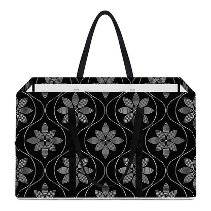 Geometric Dot Flower Pattern Print Utility Tote Bag