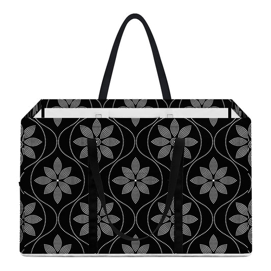 Geometric Dot Flower Pattern Print Utility Tote Bag