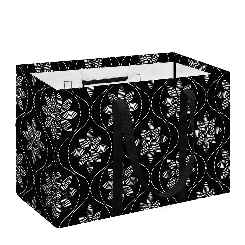 Geometric Dot Flower Pattern Print Utility Tote Bag