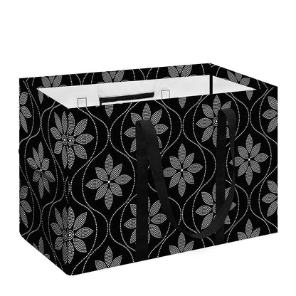 Geometric Dot Flower Pattern Print Utility Tote Bag