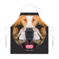 Geometric English Bulldog Print Adjustable Apron