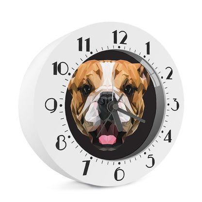 Geometric English Bulldog Print Alarm Clock