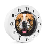 Geometric English Bulldog Print Alarm Clock