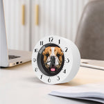 Geometric English Bulldog Print Alarm Clock