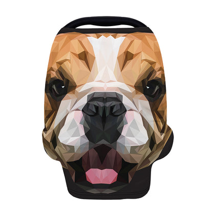 Geometric English Bulldog Print Baby Seat Cover