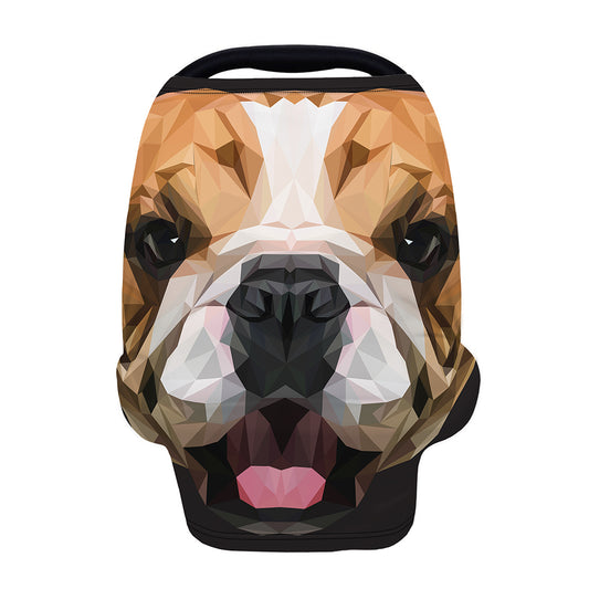 Geometric English Bulldog Print Baby Seat Cover