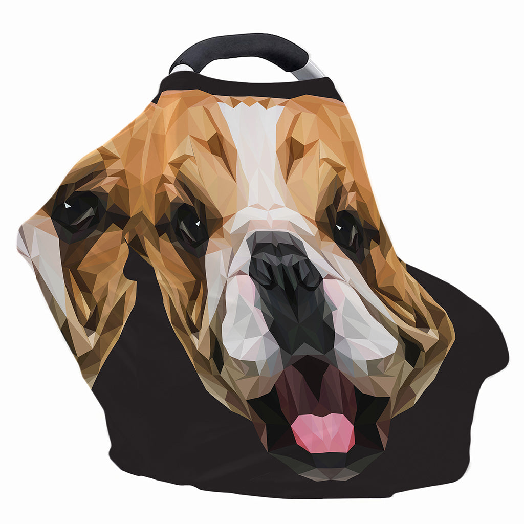Geometric English Bulldog Print Baby Seat Cover