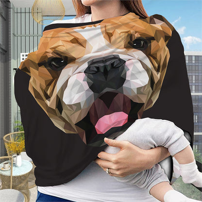 Geometric English Bulldog Print Baby Seat Cover