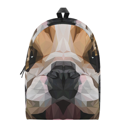 Geometric English Bulldog Print Backpack