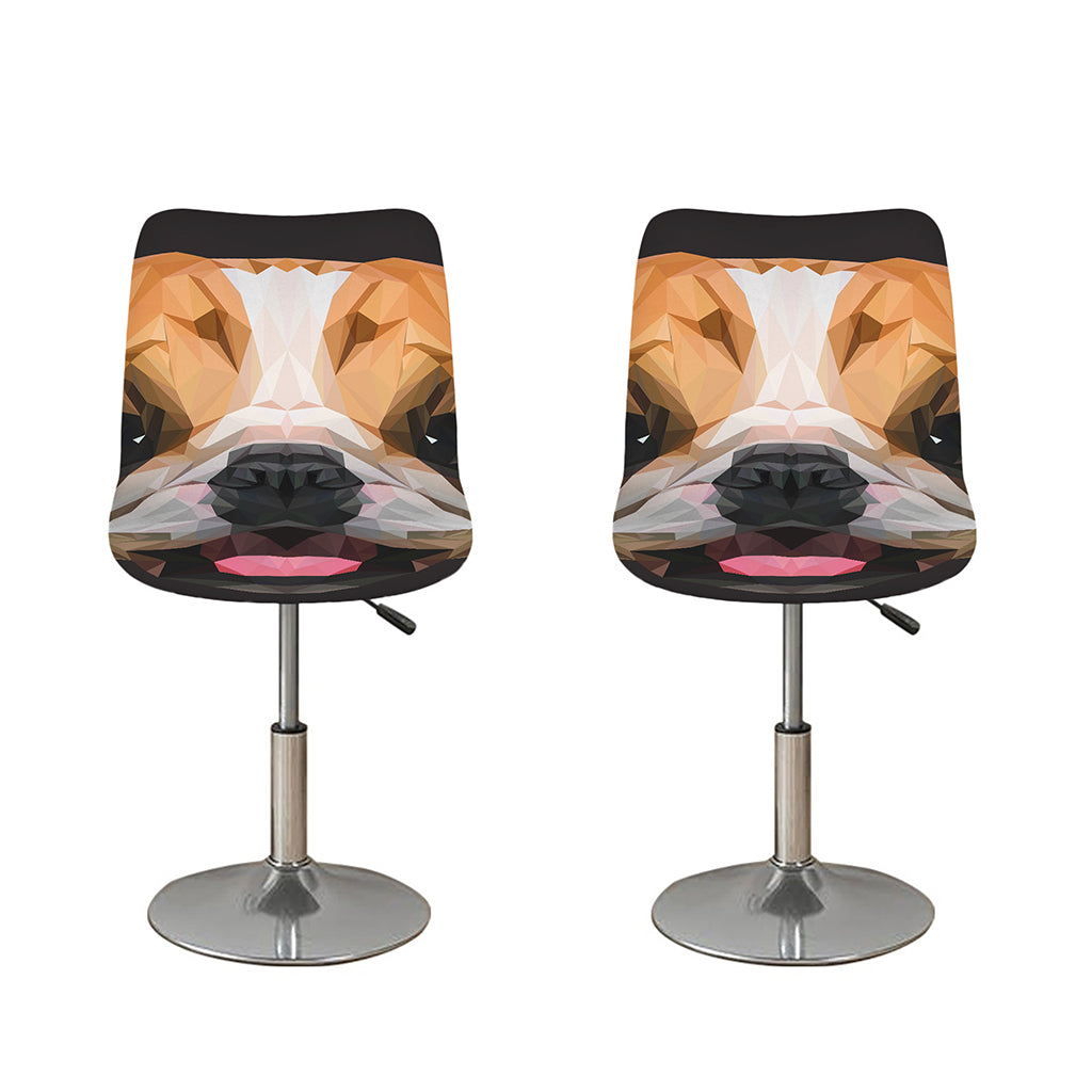 Geometric English Bulldog Print Bar Stool Covers