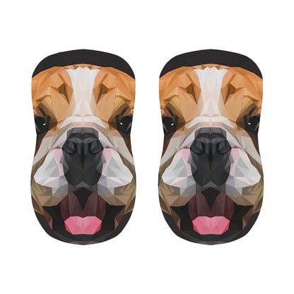Geometric English Bulldog Print Bar Stool Covers