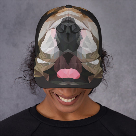 Geometric English Bulldog Print Baseball Cap