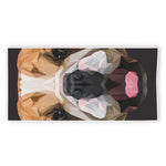 Geometric English Bulldog Print Beach Towel