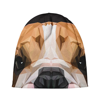 Geometric English Bulldog Print Beanie