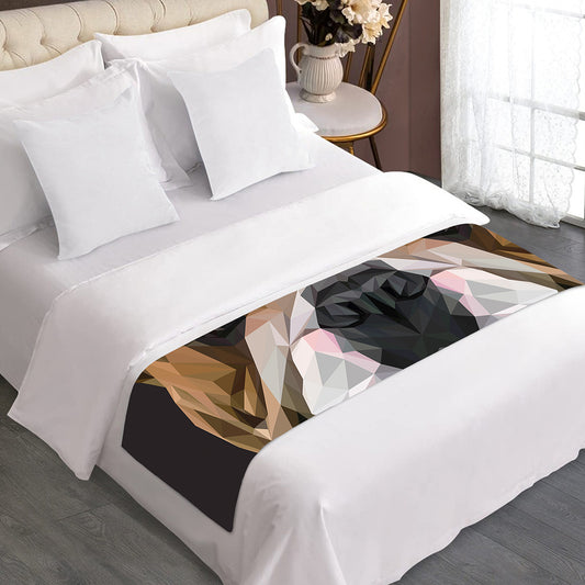 Geometric English Bulldog Print Bed Runner
