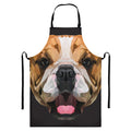 Geometric English Bulldog Print Bib Apron With Pocket