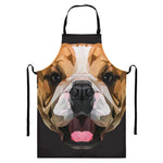 Geometric English Bulldog Print Bib Apron With Pocket