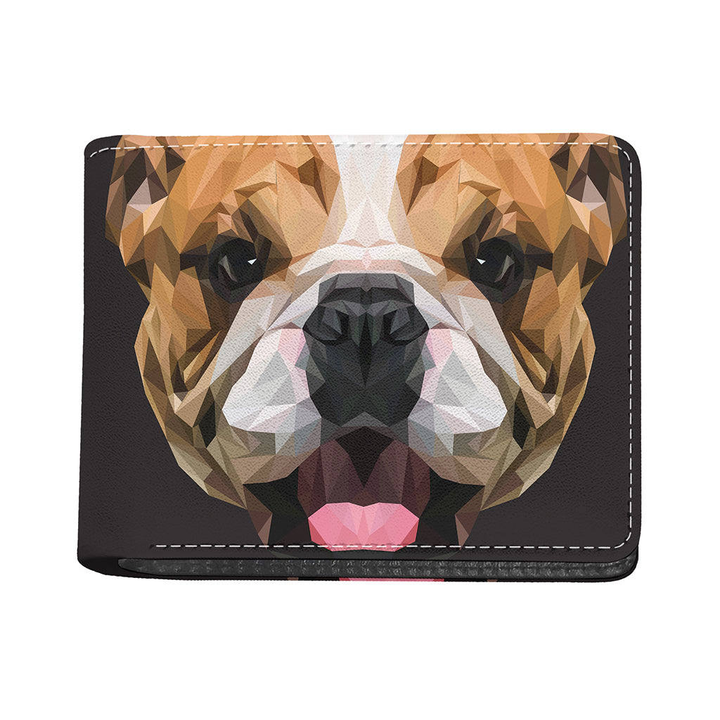 Geometric English Bulldog Print Bifold Wallet