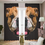 Geometric English Bulldog Print Blackout Pencil Pleat Curtains