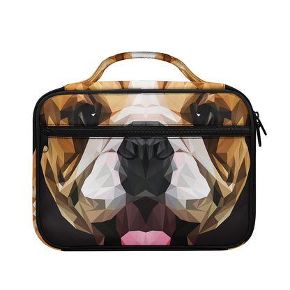 Geometric English Bulldog Print Briefcase Bible Bag