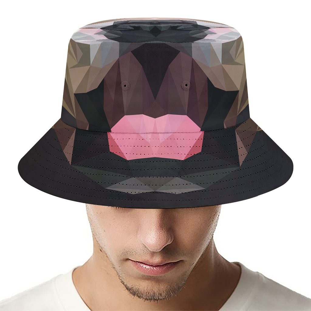 Geometric English Bulldog Print Bucket Hat