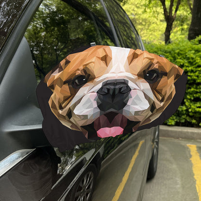 Geometric English Bulldog Print Car Side Mirror Covers